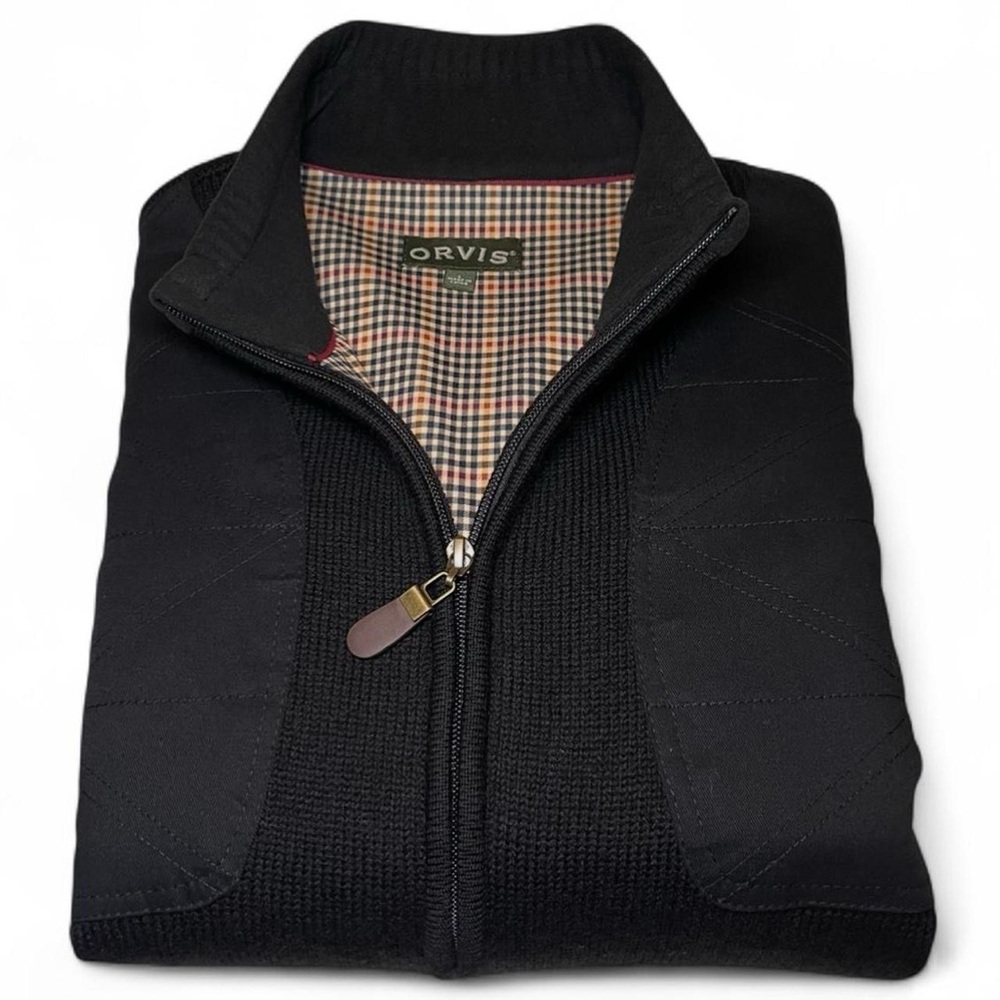 NWOT! ORVIS WOOL Ultimate Foul Weather Shooting Sweater Jacket Black Size Large
